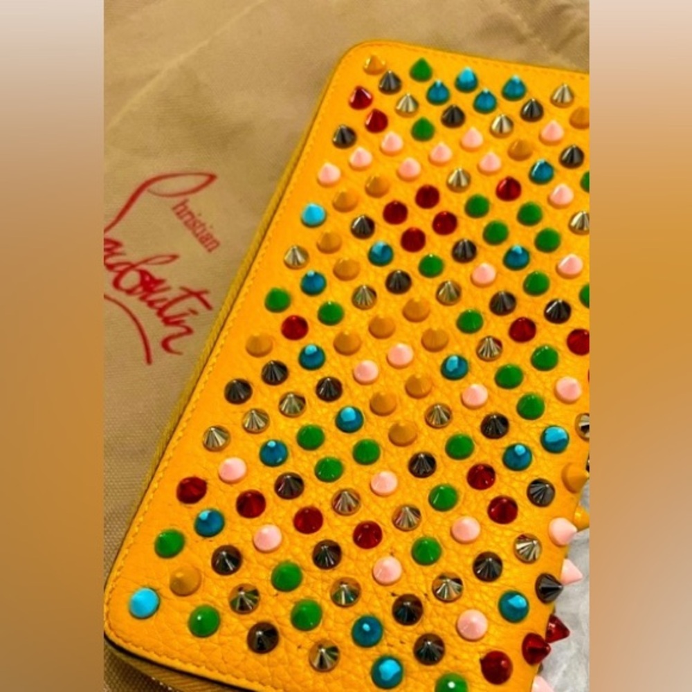 Limited Edition AUTHENTIC Christian Louboutin Yellow Studded Wallet